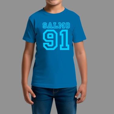 Imagem de Camisetas Infatil Básica Moda Cristã Gola Redonda Salmo 91 - RodLiwes,