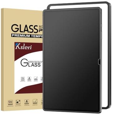 Imagem de Ksleri Pacote com 2 para Galaxy Tab S10 Plus/S9 Plus/S9 FE Plus 31.5 cm protetor de tela de vidro fosco (não privacidade) vidro temperado antirreflexo com moldura de alinhamento para Tab S10+/S9+/S9