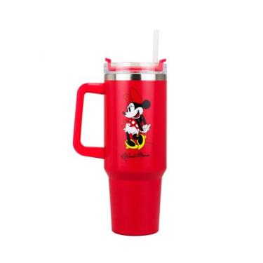 Imagem de Caneca Grande Vermelho Com Canudo Minnie 1.1L Disney - Taimes