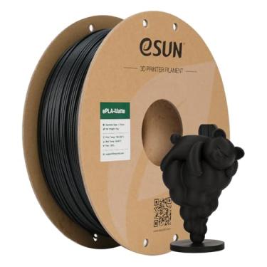 Imagem de eSUN Filamento PLA fosco 1,75 mm preto profundo, filamento PLA de impressão 3D 1,75 mm precisão dimensional +/- 0,03 mm, carretel de papelão de 1 kg (1 kg) para a maioria das impressoras 3D FDM