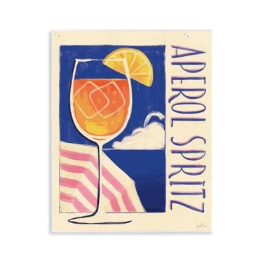 Imagem de Stupell Industries Design de arte retrô Aperol Spritz Wall Plaque por Janelle Penner, 28 x 35 cm