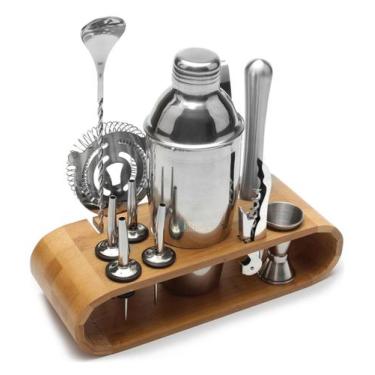 Imagem de Kit Coqueteleira Profissional 12 Peças Inox 550ml Para Drink - Bridge