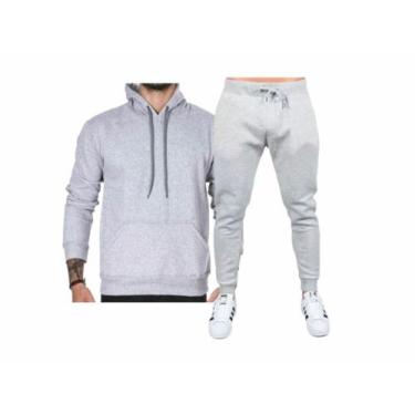 Imagem de Conjunto de Moletom Abrigo Blusa de frio + Calça de moletom Masculino 