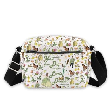 Imagem de TGBJE Tiana Bolsa tiracolo inspirada em princesas sapo presente de princesa You Gotta Dig A Little Deeper Messenger Bag Cartoon Movie Gift, Deeper Big Cb