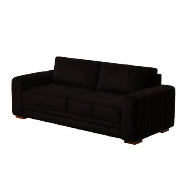 Imagem de Sofá Decorativo Sala de Estar Champions 2 Lugares 150cm Couro Marrom -