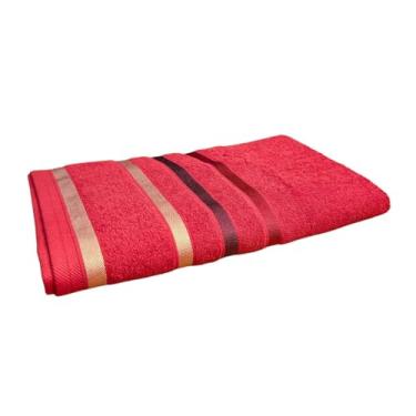 Imagem de Toalha Banho Teka Lumiere 100% Algodão Fio Penteado 500gr/m² 67x140cm (Vermelho)