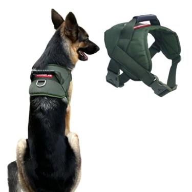 Imagem de Coleira Peitoral Colete com Guia para Cachorro - M (Verde militar)