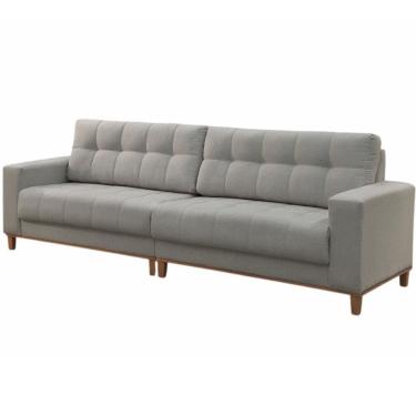 Imagem de Sofá Rondomóveis Prince R812 Bipartido 4 lugares assento em espuma D33 largura de 2,58 metros Cinza