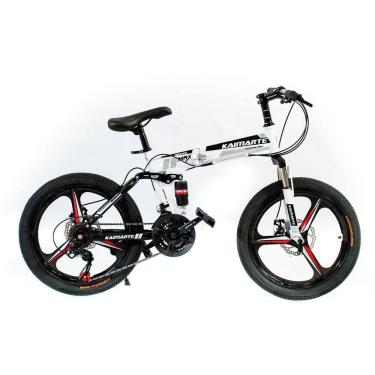 Imagem de Bicicleta Aro 20 Cityfold Bike 21 Vel Marchas Freio A Disco Quadro Aço Carbono Cor Branco Preto - Wct Fitness