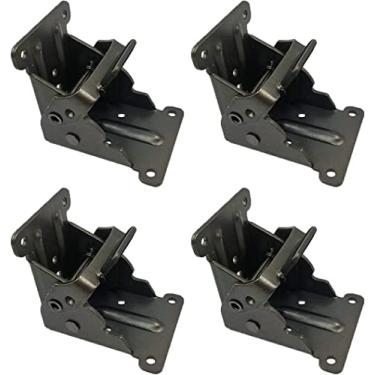 Imagem de Moldura de suporte dobrável de 4 peças, dobradiças autotravantes, acessórios de perna de mesa e placas de suporte de canto para barco, cozinha, etc., faça você mesmo (cor: A, tamanho: 1)