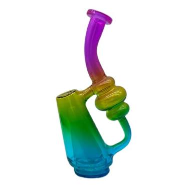 Imagem de YIGOGOYI Conjunto de dispensador de galheteiro de cristal gradiente para molho de soja e vinagre de azeite de oliva, recipientes de vidro elegantes para garrafas de tempero