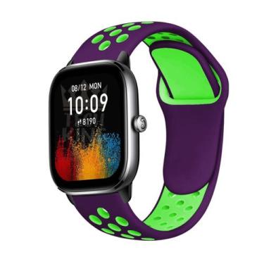 Imagem de Pulseira Furadinha Sport Amazfit Gts 4 Mini + Película 3d - TechKing, 