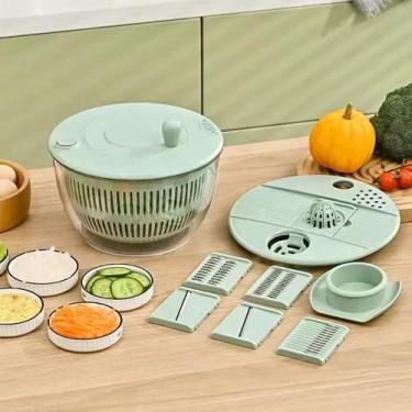 Imagem de Secador de Salada Cortador Ralador Fatiador de Legumes Separador Corte