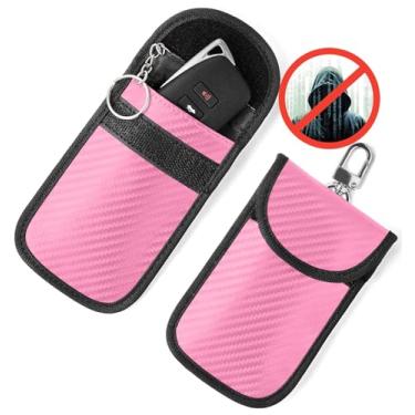 Imagem de Vammcht Bolsa Faraday atualizada para chaveiro (pacote com 2), protetor de chave Faraday premium – Bloqueio de sinal RFID para carro, proteção de segurança do carro, bolsa antirroubo, bloqueador de