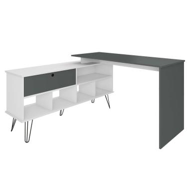 Imagem de Mesa Escrivaninha em L com Porta e 6 Nichos Hawaii