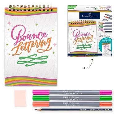 Imagem de Faber-Castell Letras Bounce - Letras manuais para iniciantes, projeto de artesanato DIY com 3 canetas pincel para letras