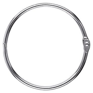 Imagem de AKONEGE Anéis de fichário de folha solta de 7,6 cm (pacote com 12), anéis de livro de escritório extragrandes, anéis de fichário de aço niquelado, chaveiros para chaveiro, anéis de metal para livros, prata, para escola, casa, escritório