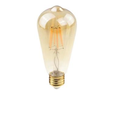 Imagem de Kit 6 Lampada Filamento Vintage Led St64 Ambar 4W Retro - Geral