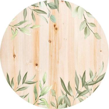Imagem de Painel Redondo Tecido Sublimado 3D Madeira Frd-5910