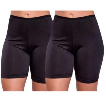 Imagem de KIT 2 Short Segunda Pele Anagua Feminino Anágua Calção Preto Bege - IM