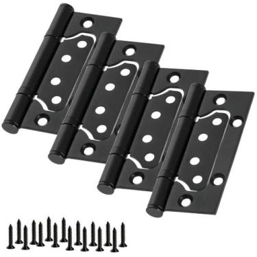 Imagem de Dobradiça Raj Sobrepor Encaixe Rápido Inox 304 Preto Fosco