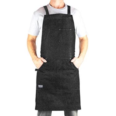 Imagem de Hudson Durable Goods - Avental de chef profissional para cozinha, churrasco e churrasqueira, Jeans preto, M-XXL