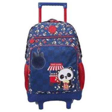 Imagem de Mochila de Rodinhas Xeryus 16 College Panda Pipoca Azul-Feminino