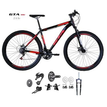 Imagem de Bicicleta Aro 29 Gta Start Kit 2x9 Gta Sunrun Freio Disco K7 11/36 Pedivela 24/38d Garfo com Trava (Preto/Vermelho, 21)