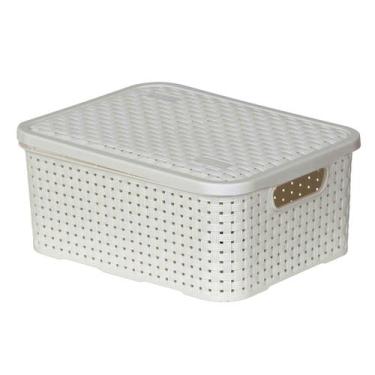 Imagem de Caixa Organizadora Pequena Rattan 4L Branca - NITRON, U