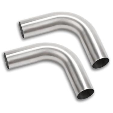 Imagem de Podavelle Cotovelo De 90 Graus, 2,25" 57 Mm Diâmetro Externo, Tubo Admissão Ar Alumínio, Raio 1,5D, Acabamento Escovado, Pacote Com 2