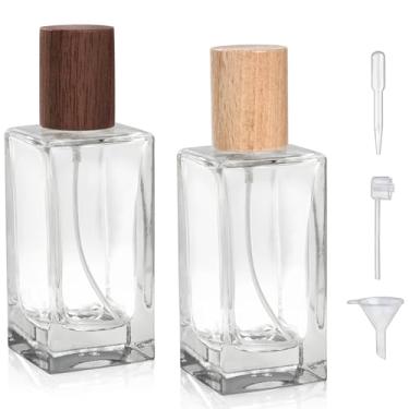 Imagem de Yerpkefey Atomizador de perfume de vidro de 30 ml, frasco de perfume vintage, vazio, recarregável, 2 unidades, A5-50 ml