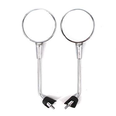 Imagem de E-MARK Espelho retrovisor de motocicleta 10 cm cromado OEM redondo com parafuso de 8 mm, compatível com Vespa Primavera 50 125 150 Elettrica chrome CM182101 CM82101 CM261901