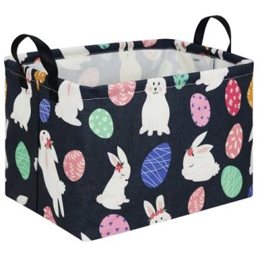 Imagem de FXOCSHE Cesta De Páscoa Retangular Fxolcshe, Vazia, Cesto Para Roupa Suja, Caixa Armazenamento Brinquedos Quarto Bebê, Organizador Presentes Brinquedos, Presente Crianças, Páscoa, Decoração Casa (Ov