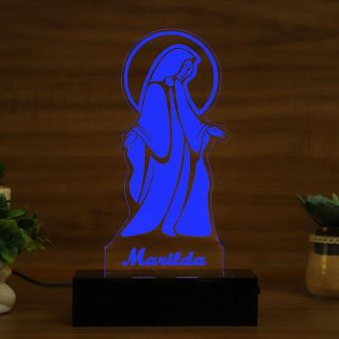 Imagem de Luminária Abajur Santa Maria Minimalista LED Azul - Bold