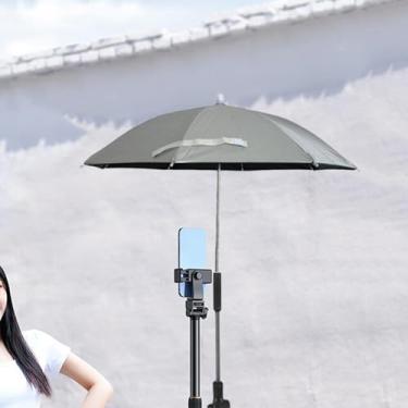 Imagem de KiBcsLic Guarda-chuva para carrinho de bebê, cadeira de praia, guarda-sóis contra com clipe, guarda-sóis de golfe para chuva e, para quintal, deck, jardim, Prata