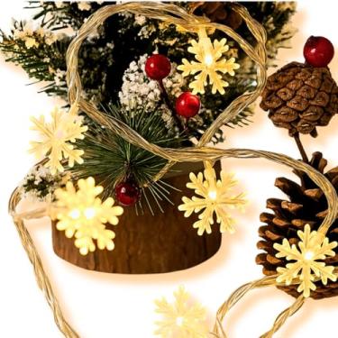 Imagem de Pisca Pisca Cordão de Luzes LED Floco de Neve 10 Metros USB Controle Remoto À Prova D'água Multicores Impermeavel Natal Colorido Amarelo Branco