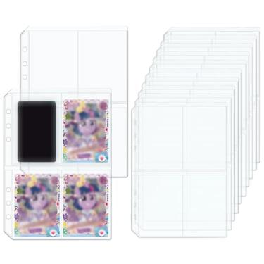Imagem de Mogoostry 12 peças de fichário A5 com 4 bolsos, protetor de folha de PVC transparente, parte superior aberta, folhas soltas, inserções de folhas, sacos de arquivamento