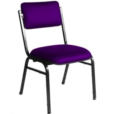Imagem de Kit Com 3 Cadeiras Para Auditórios Linha Hotel Smart Roxo - DESIGN OFF