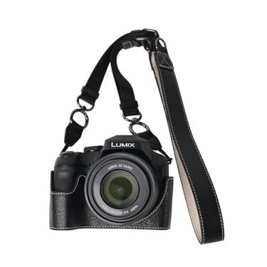 Imagem de VOVMOEYA Capa Protetora Para Câmera Panasonic Lumix Dc-Fz80D (Lumix Dc-Fz82D/Lumix Dc-Fz85D), Fz80D Fz82D Fz85D Half Com Alça De Ombro Ajustável, Conjunto Pu - Preta