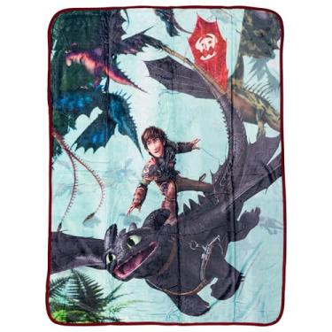 Imagem de Silver Buffalo Como treinar seu dragão soluço e fúria na selva cobertor de lã de pelúcia sublimação (114.3 cm X 152.4 cm 250gsm)