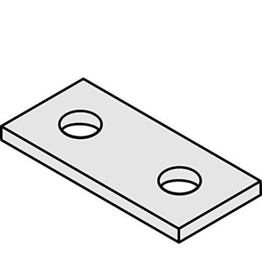 Imagem de Conector de placa plana de 2 furos VersABAR VF-1201 banhado a zinco para canal 5/BX de 1 a 5/8 polegadas