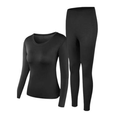 Imagem de Kit Calça Blusa Térmica Inverno Frio Intenso Feminino Forrada Segunda 