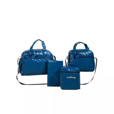Imagem de Kit Bolsa Saída Maternidade com Mochila para Bebê – Azul – Impermeável, Grande Capacidade e Multifuncional