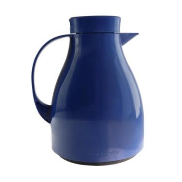 Imagem de Garrafa Térmica com Sistema de Gatilho, 1,0 L, Azul, 23 cm Altura, Conservação 4 Horas
