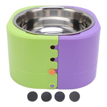 Imagem de Tigela de estimação de altura ajustável Fácil de limpar a base anti -deslizamento aço inoxidável tigela de comida de cachorro Ajusta tigela de cachorro para gatos cães