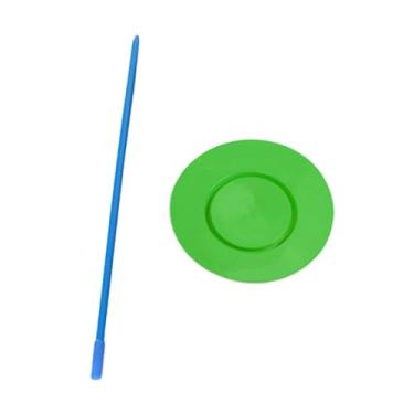 Imagem de Fancyes Prato giratório de malabarismo, bastão giratório, acessório de performance, prato de circo, habilidade de equilíbrio, habilidades de circo, Verde