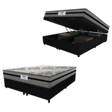 Imagem de Cama Box Baú Casal Queen Colchão Gazin Com Molas Ensacadas Rubi 158x19