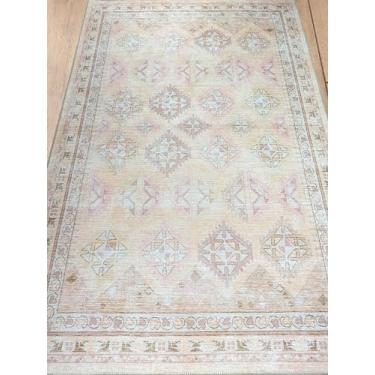 Imagem de Tapete turco, lavável vintage oriental inspirado na antiguidade, tapetes de área de luxo, sala de estar, quarto, banheiro, cozinha, berçário, escritório, 1,28 x 1,82 m