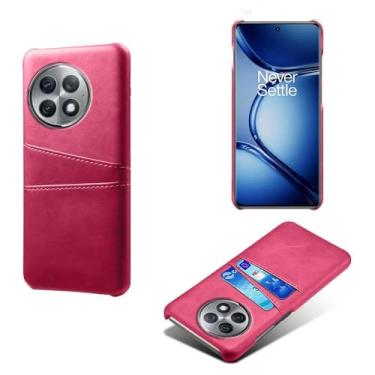 Imagem de Capas Compatível com Oneplus ACE 2 PRO,Caso de couro PU-Tampa de telefone a prova de choque com 2 slots de cartão,Proteção anti-impressão digital e anti-gota-Rose Red