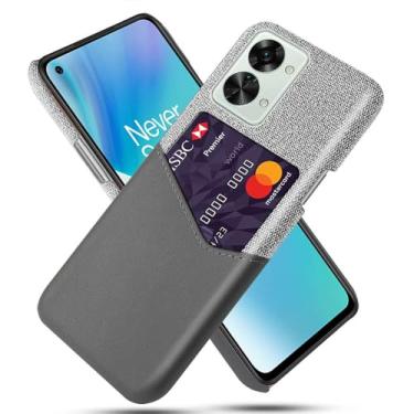 Imagem de Capa para Oneplus Nord 2T 5G,Tela e tampa de couro PU,Antideslizante,360°cobertura completa à prova de choque com 1 slot de cartão atrás,Prevenção de queda-Gray
